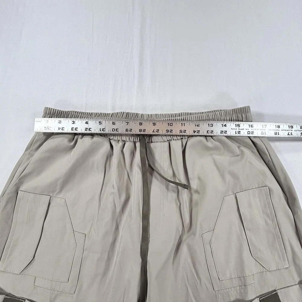 NWT COOFANDY Men's L Utility Straight Fit Cargo Pants Casual Khaki Drawstring - Picture 6 of 11